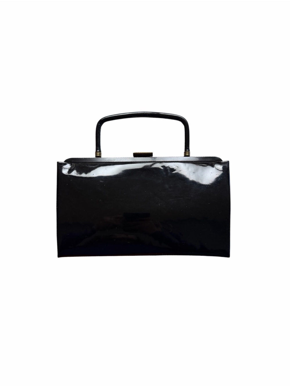 Vintage Garay Black Patent Top‑Handle Bag ✨ Structured & Elegant